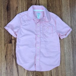 Pink short sleeve button down